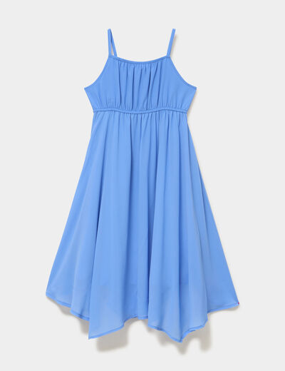 Robe longue fluide &agrave; bretelles bleu electrique fille