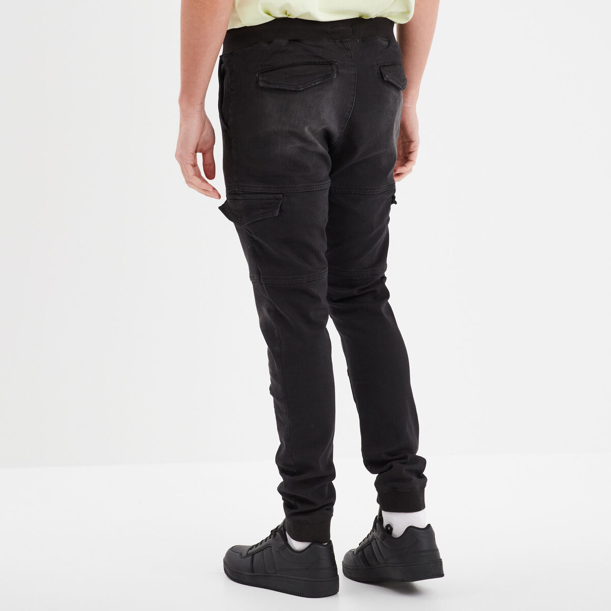 Pantalon skinny stretch 2 poches c&ocirc;t&eacute;s noir homme