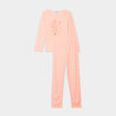 Ensemble pyjama pantalon 2 pi&egrave;ces orange corail fille