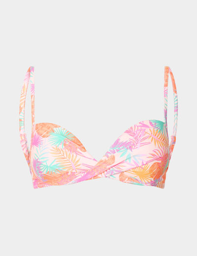 Haut de maillot de bain forme push up orange femme