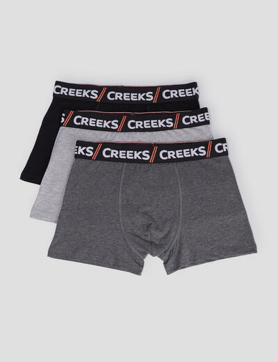 Lot 3 boxers coton Creeks noir homme