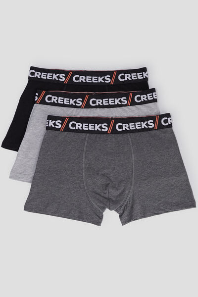 Lot 3 boxers coton Creeks noir homme
