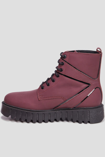 Bottines en cuir Kickers Kickfab bordeaux femme