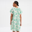Robe trapèze manches papillons coton ecru femme