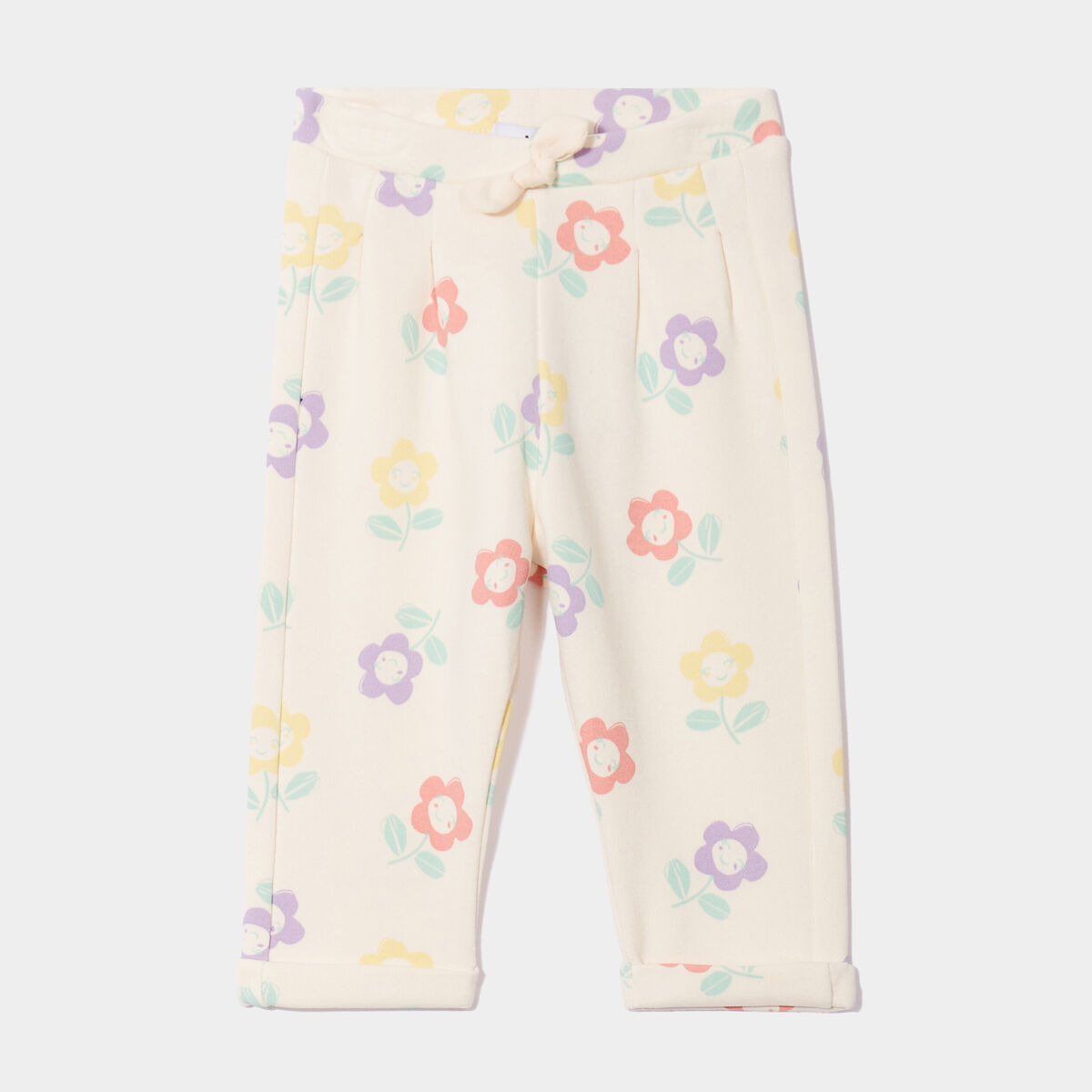 Jegging taille élastiquée avec noeud creme bébé fille