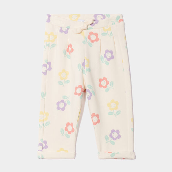 jegging taille elastiquee avec noeud creme bebef Jegging taille élastiquée avec noeud creme bébé fille