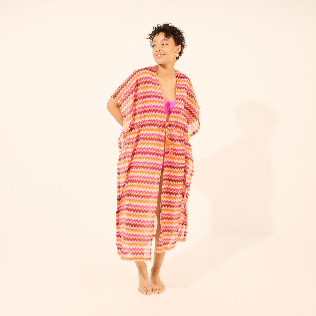 Robe de plage longue multicolore femme