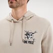 Sweat hoodie molleton 1 poche One Piece gris clair homme