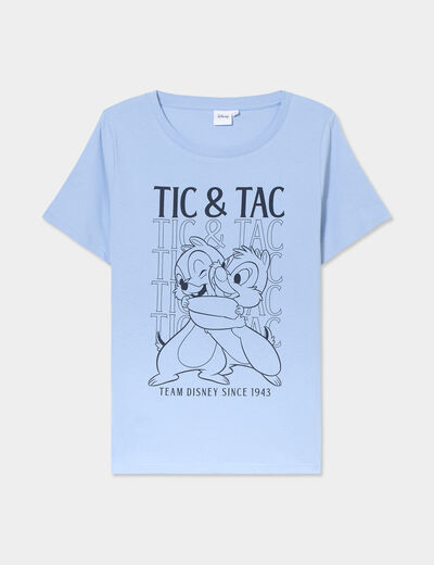 T-shirt manches courtes coton Tic et Tac bleu femme