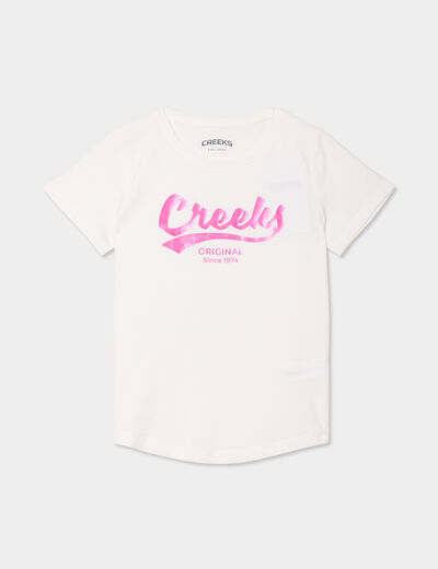 T-shirt droit manches courtes Creeks ivoire fille