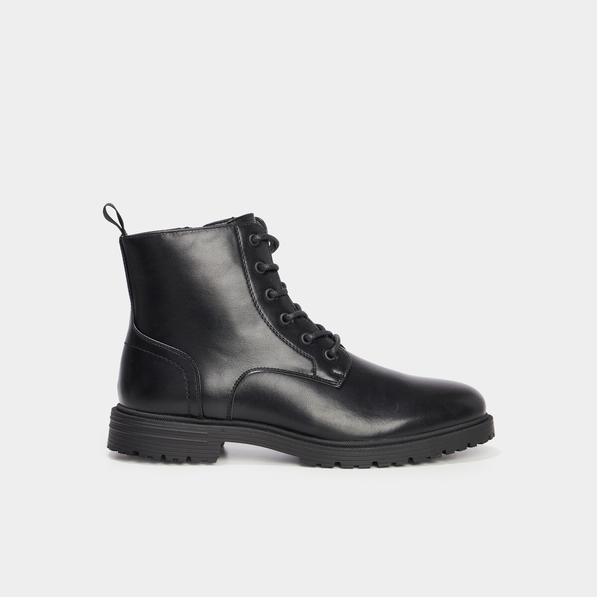 Bottines zipp&eacute;es effet similicuir noir homme