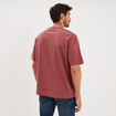 T-shirt col rond coupe relax coton &eacute;pais vieux rose homme