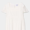 Robe manches courtes doublée coton ivoire fille
