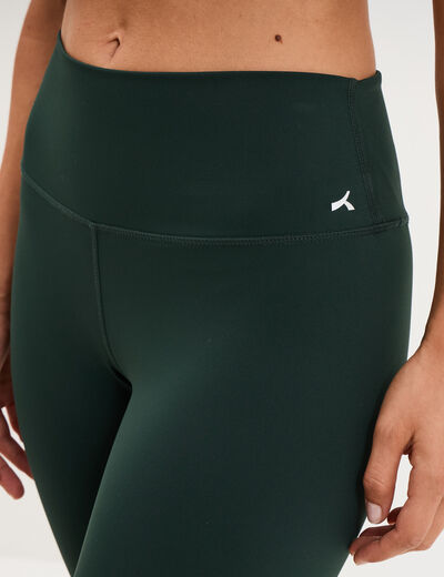Legging de sport gainant taille haute vert fonc&eacute; femme