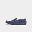Mocassins en cuir daim bleu homme