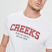 T-shirt manches courtes col rond Creeks blanc homme