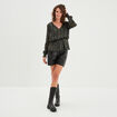 Blouse cintrée col en V Liberto vert kaki femme