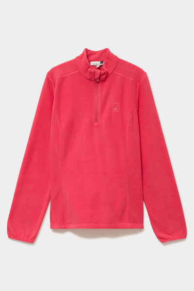 Sweat polaire col camionneur rose femme