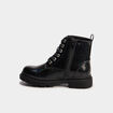 Boots crant&eacute;es vernies &agrave; paillettes noir fille