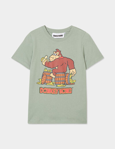 T-shirt coton Mario Donkey Kong vert kaki garçon