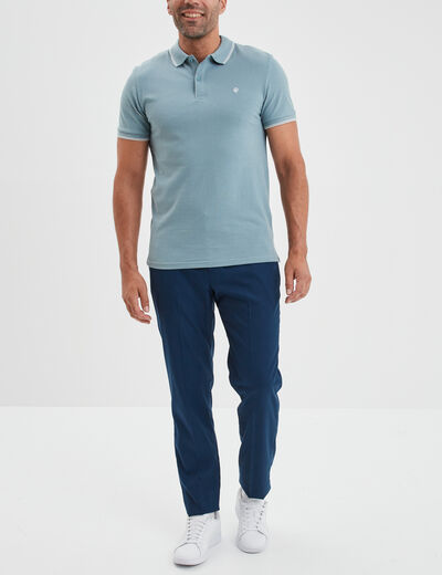 Pantalon droit avec pinces bleu electrique homme