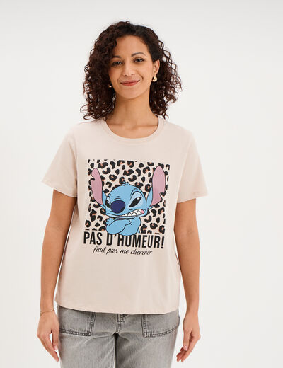 T-shirt manches courtes coton Stitch sable femme