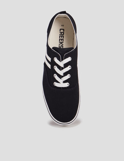 Tennis en toile à lacets noir homme