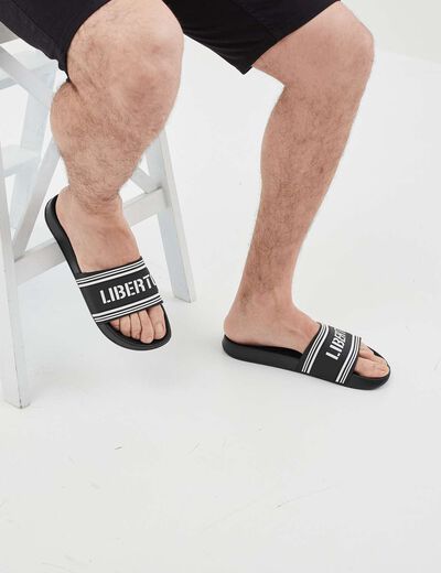 Mules plates noir homme