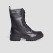 Boots à lacets zippées crantées noir femme
