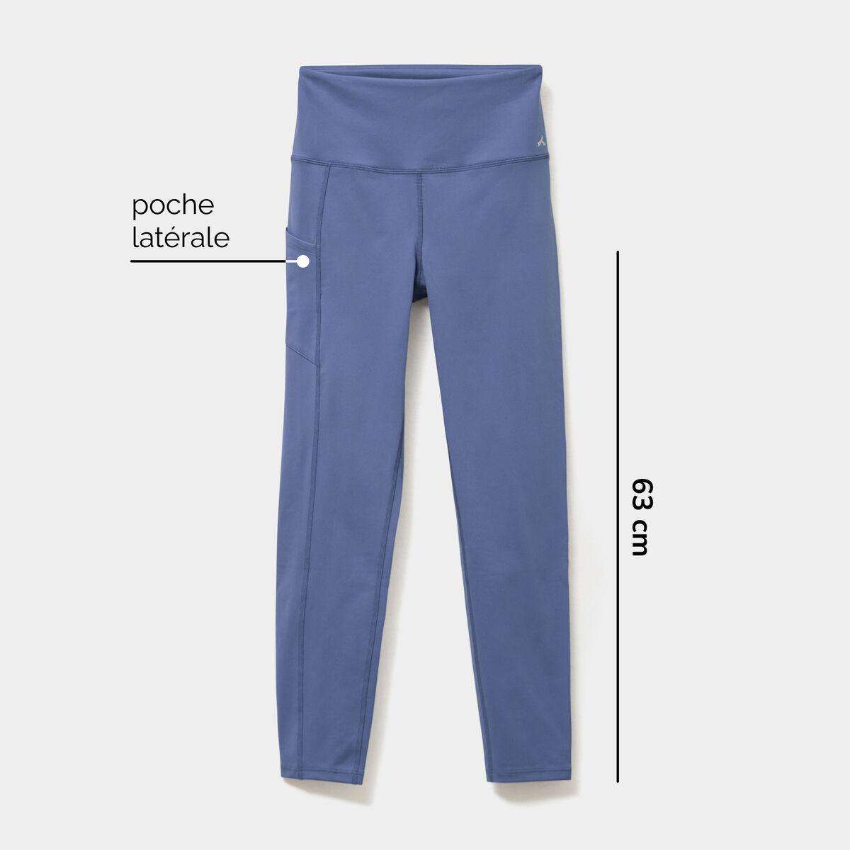 Legging de sport taille haute bleu fonc&eacute; femme