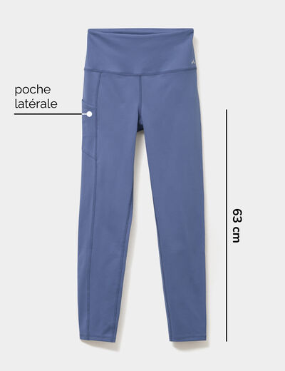 Legging de sport taille haute bleu fonc&eacute; femme