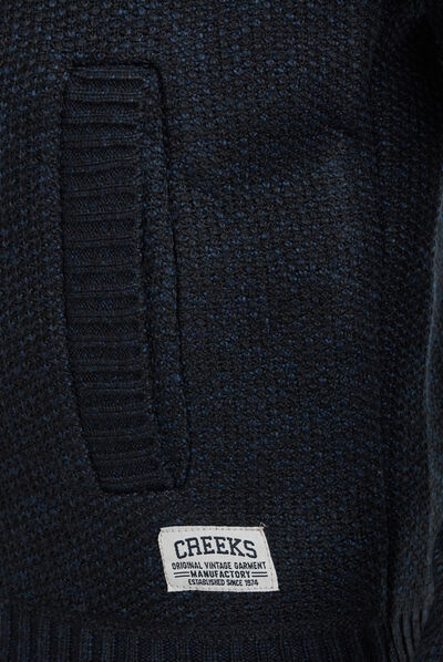 Gilet zippé doublé à capuche Creeks bleu marine homme