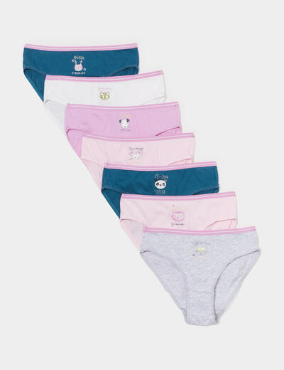 Lot de 7 culottes coton parme fille