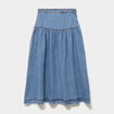 Jupe longue en jean large coton denim stone femme