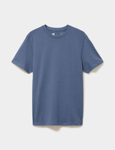 T-shirt slim stretch manches courtes bleu gris homme
