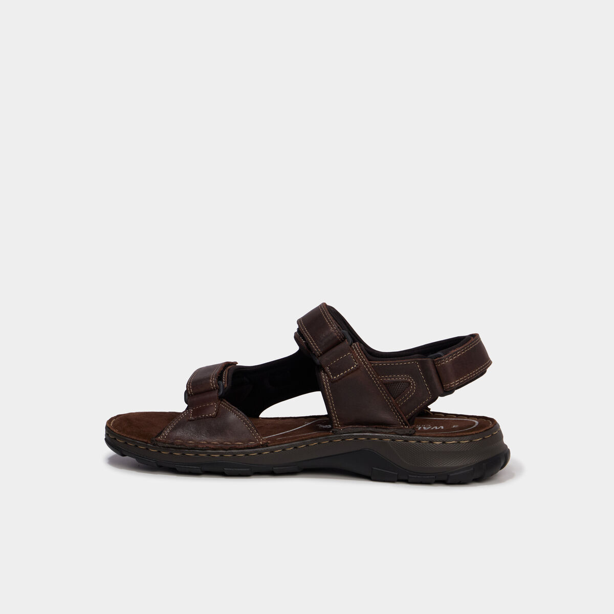 Sandales &agrave; scratchs marron homme