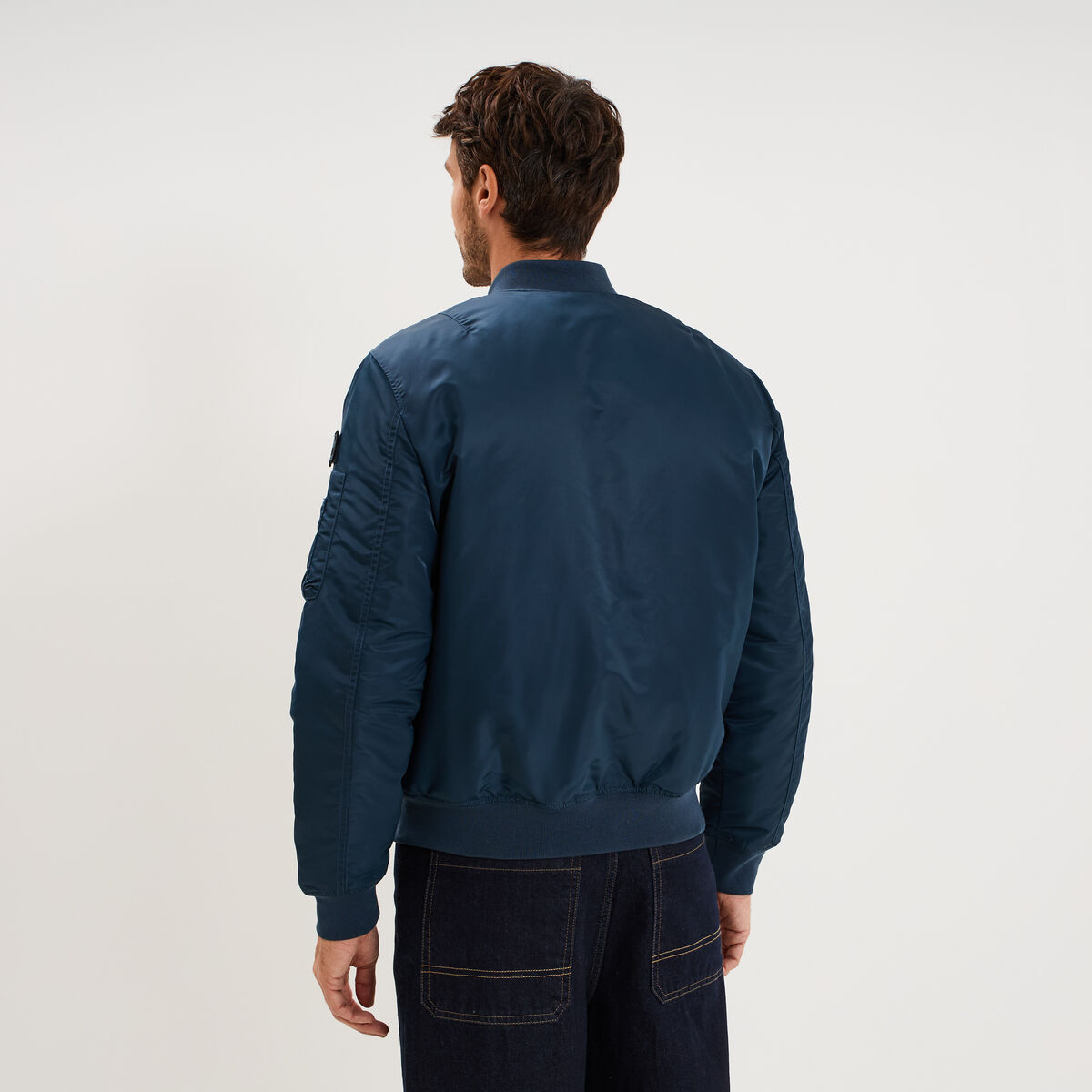 Blouson bomber d&eacute;perlant Liberto bleu marine homme