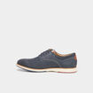 Derbies plates &agrave; lacet en cuir bleu marine homme