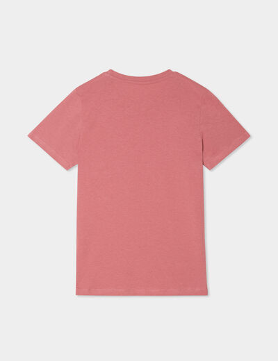 T-shirt en coton manches courtes vieux rose garçon