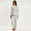 Ensemble pyjama chemise gaze de coton vert clair femme