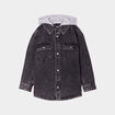 Chemise en jean &agrave; capuche Liberto denim noir gar&ccedil;on