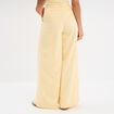 Pantalon large avec pinces jaune clair femme