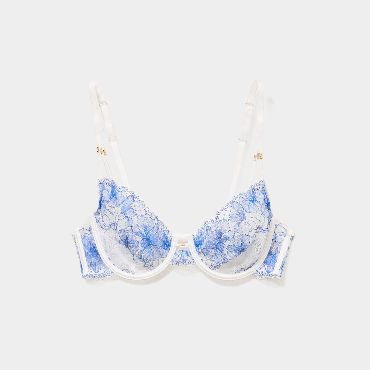Soutien-gorge embo&icirc;tant dentelle bleu clair femme