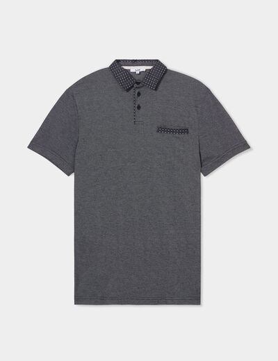 Polo droit manches courtes 1 poche buste gris foncé homme