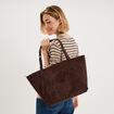 Sac cabas grand format zipp&eacute; marron fonc&eacute; femme