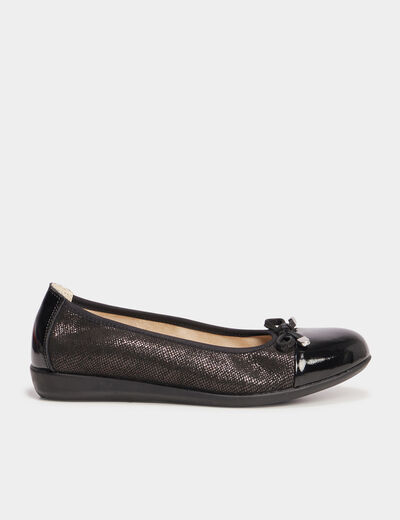 Ballerines en cuir Confortissimo noir femme