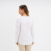 Blouse droite col mao coton blanc femme