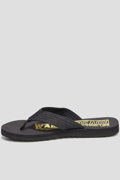Tongs brides en jean Wamea Beach jaune homme