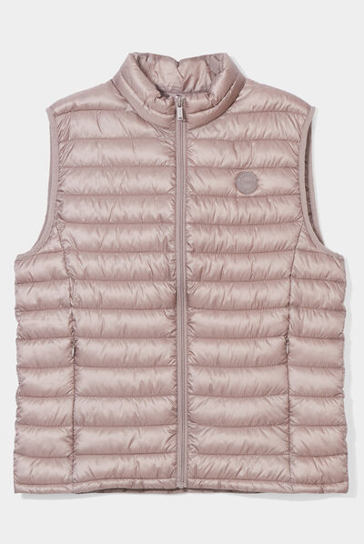 Doudoune légère zippée sans manches taupe homme