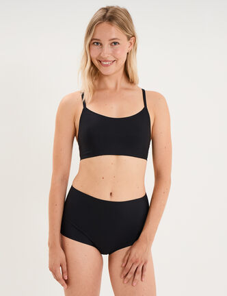 Soutien-gorge brassi&egrave;re bandeau padd&eacute; noir femme